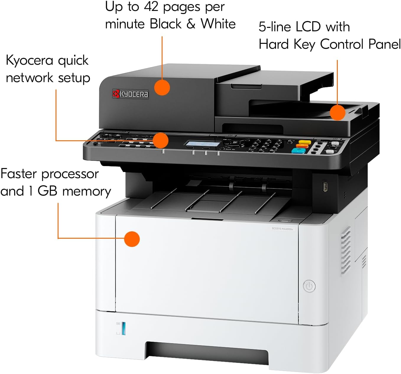 Key features of KYOCERA ECOSYS MA4000x highlighted
