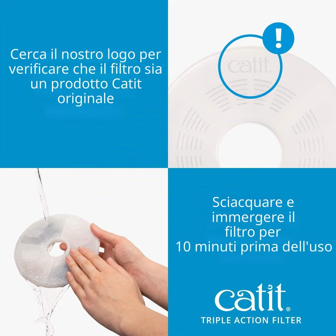 Catit Triple Action Set Filtri per Fontanelle - 5 Pezzi
