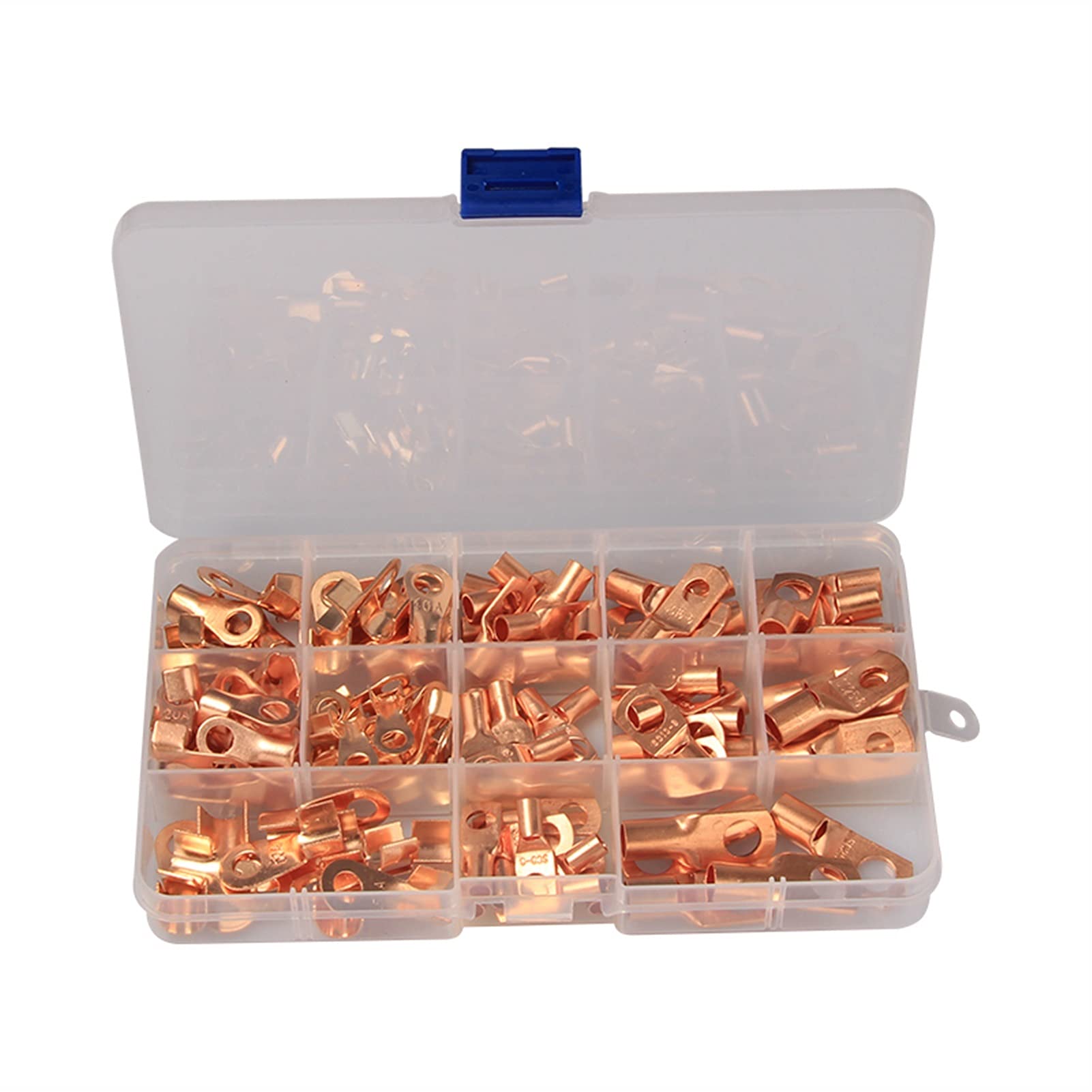 Ringterminals 13 0pcs Sortiment SC Kupferring Open Lug Terminals Ot Draht nackte Batterie Elektrische Kabelkabelanschlüsse Kit -Autozubehör Accessoires