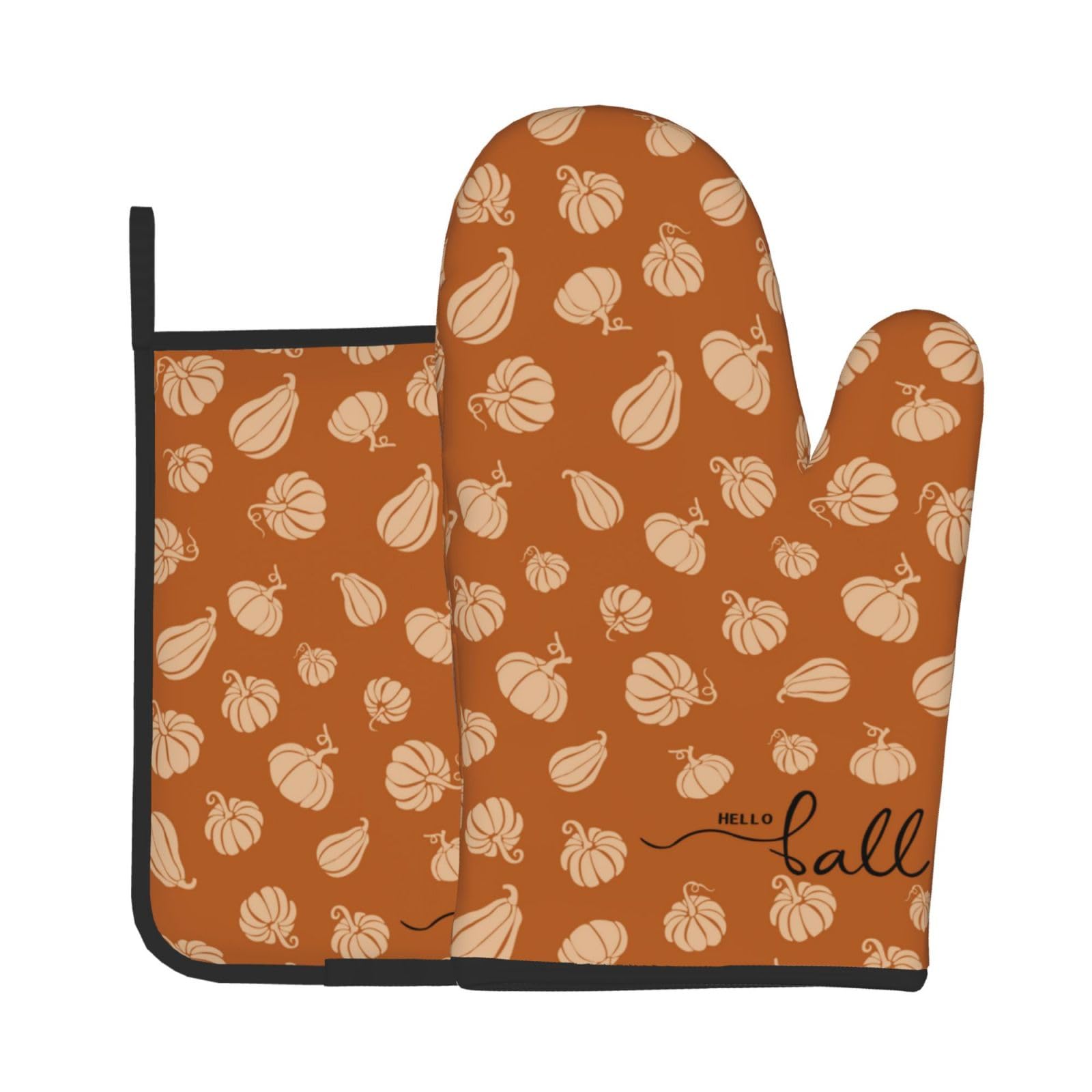 Pumpkin Oven Mitts and Pot Holders Sets 2 Pack