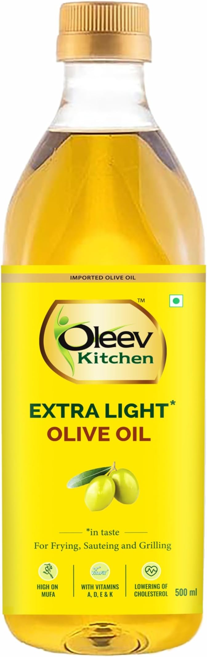 Oleev Extra Light Olive Oil, 500 ml PET Bottle