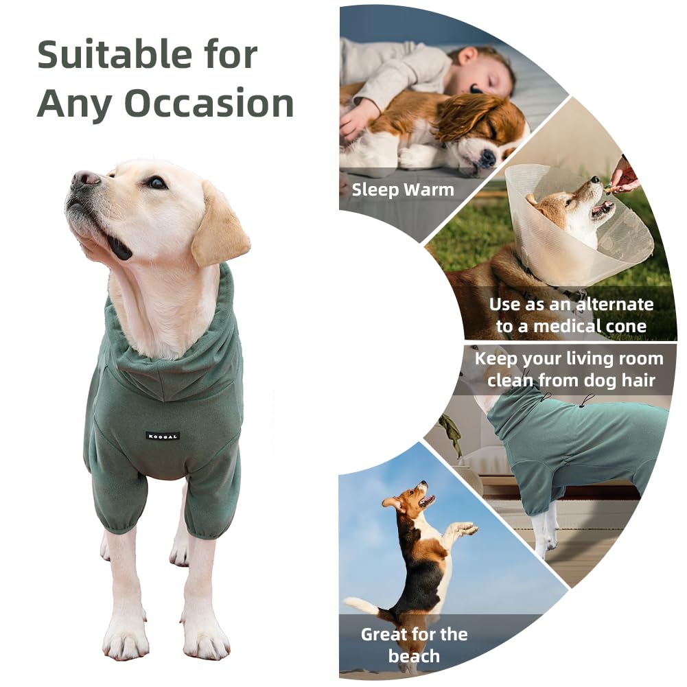 Pyjama pour Chien, Grande Taille, Stretch Extra Large, Combinaison Quatre Pattes, Vêtements pour Animaux de Compagnie (Green, 6XL)