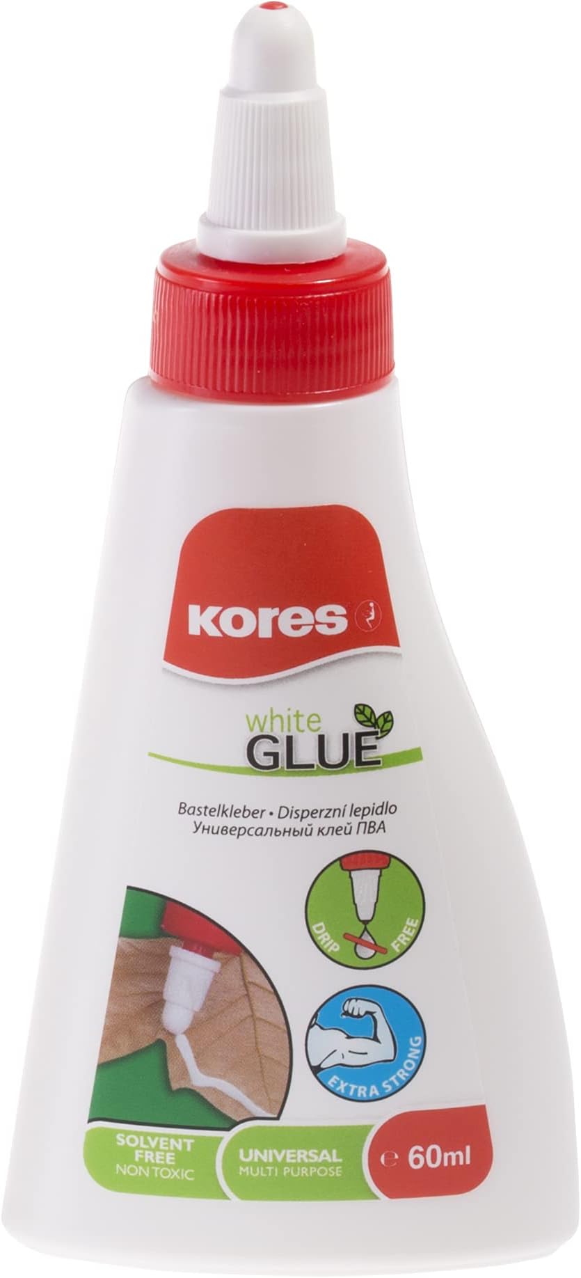 Extra Strong Glue - Adhesive Liquid PVA Glue for Crafting - Non-Toxic and Safe, for Kids and Adults - Back to School Stationery, Stationery Supplies, Office Supplies - Pack of 1 x 60ml