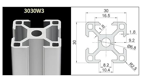 Miniatura 2 de TEN-HIGH Perfil de extrusión de aluminio 3030 11.81 pulgadas11.811 in Estándar europeo para impresora 3D y CNC DIY (Cantidad 4 piezas, Grosor 0.071