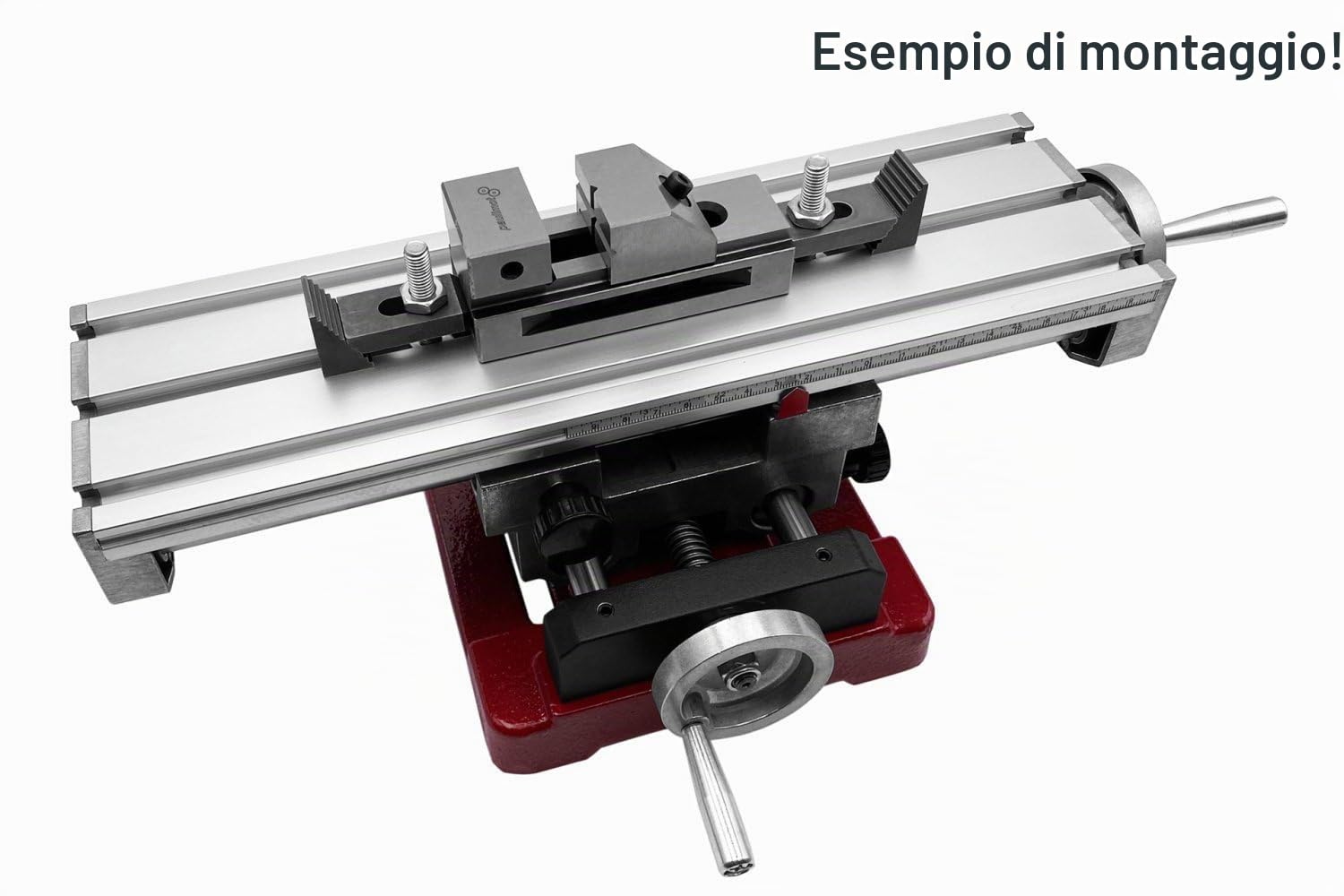 Paulimot - Tavolo a croce in alluminio, 350 x 100 mm, con guida a colonna rotonda