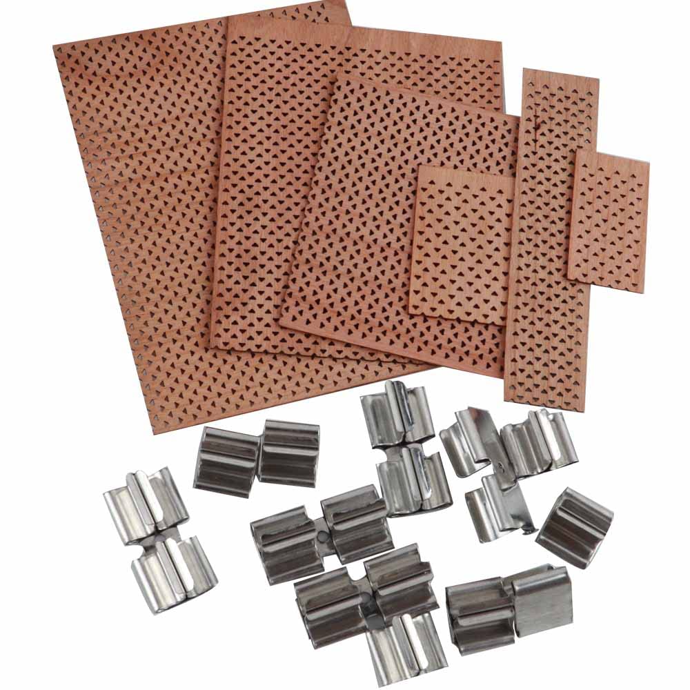 Set mit 6 natürlichen, hohlen, dreieckigen Kerzendochten aus Holz for die Herstellung von Sojakerzen, DIY-Kit Metall-Eisenständer, Basishalter, Kernzubehör(70mmx90mm)