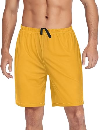 Wfrish Mens Pajama Shorts Lime Mens Pajama Bottoms Men Lounge Sleep Pants Soft Sleepwear S