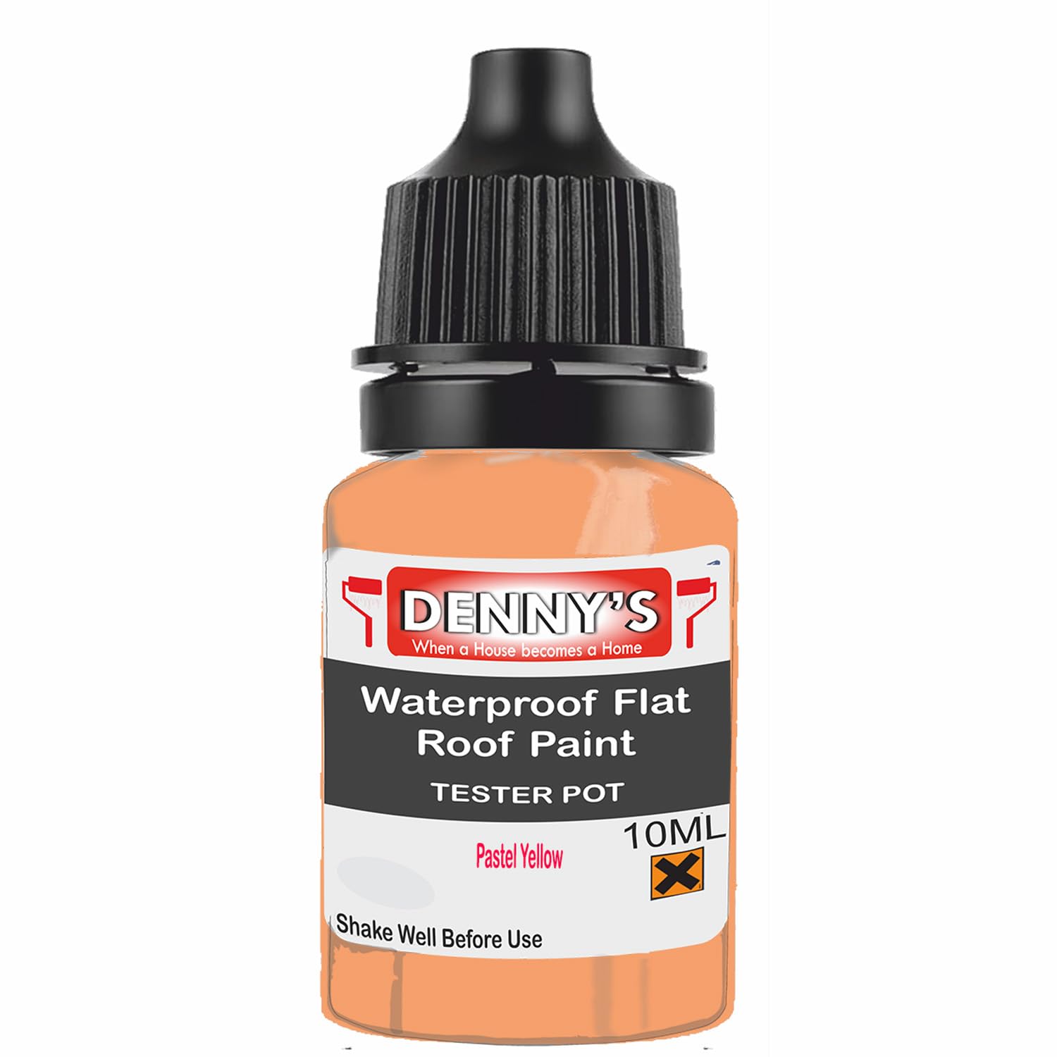 SCOOBYS PAINTS BACK IN THE MIX Chlorinated Rubber Flat Roof Paint – Waterproof Roof Sealer & Leak Repair Coating, Quick Drying, High Adhesion (Pastel Yellow, 10ML Tester Bottle)