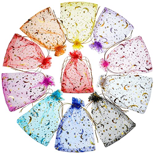 500 Pcs Moon Star Organza Bags