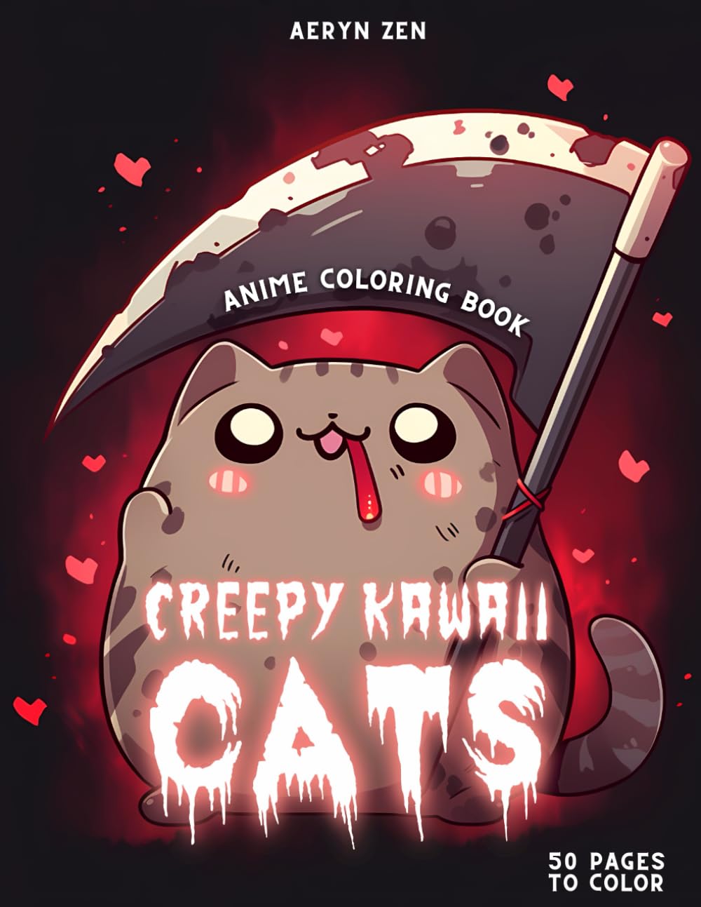 Anime Coloring Book: Creepy Kawaii Cats: Manga Art & Anime Enthusiasts Stress Relief Adult Coloring: Paperback
