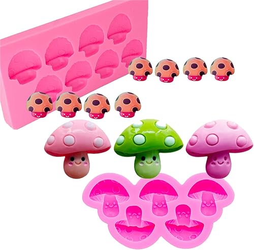 Molde de silicona con forma de hongo 3D para manualidades, dulces, postres, pasta de goma, molde de fondant, pudín, magdalena, decoración de pastel,