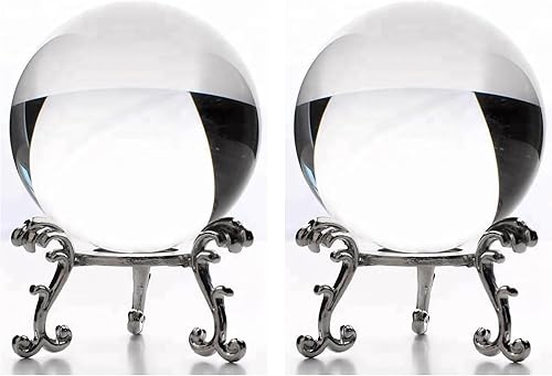 2 bolas de cristal de tortuga marina 3D, grabadas con láser, K9 de 2.362 in, base de trípode de hierro plateado para decoración del océano y regalos