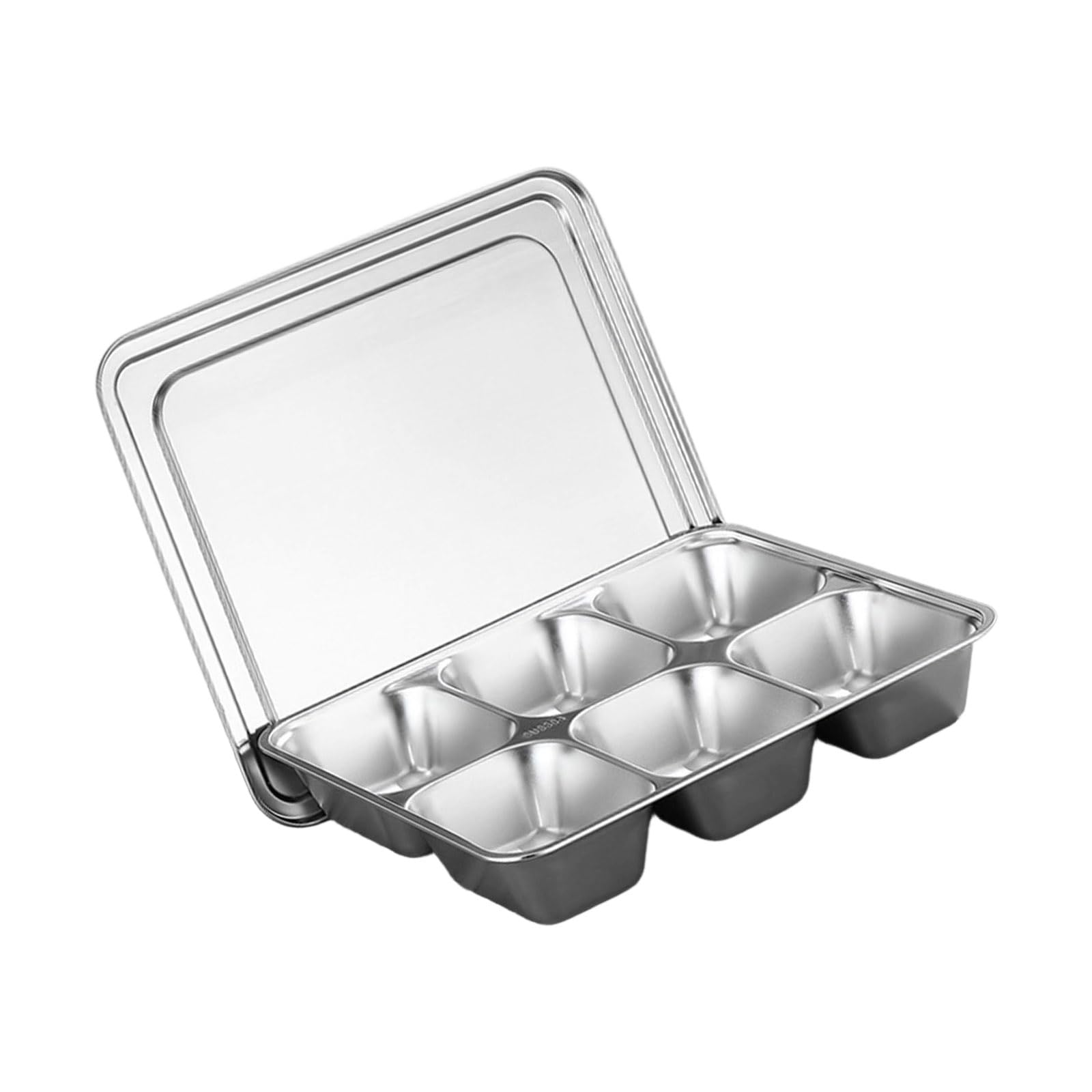 LWHZOFR Meal Prep Lunch Tray with Lid, Stainless Steel Divided Food Container for Organized Servings, Picnic Packing, and Storage Sectioned Stainless Steel Lunch Tray Covered Meal Prep Container Food