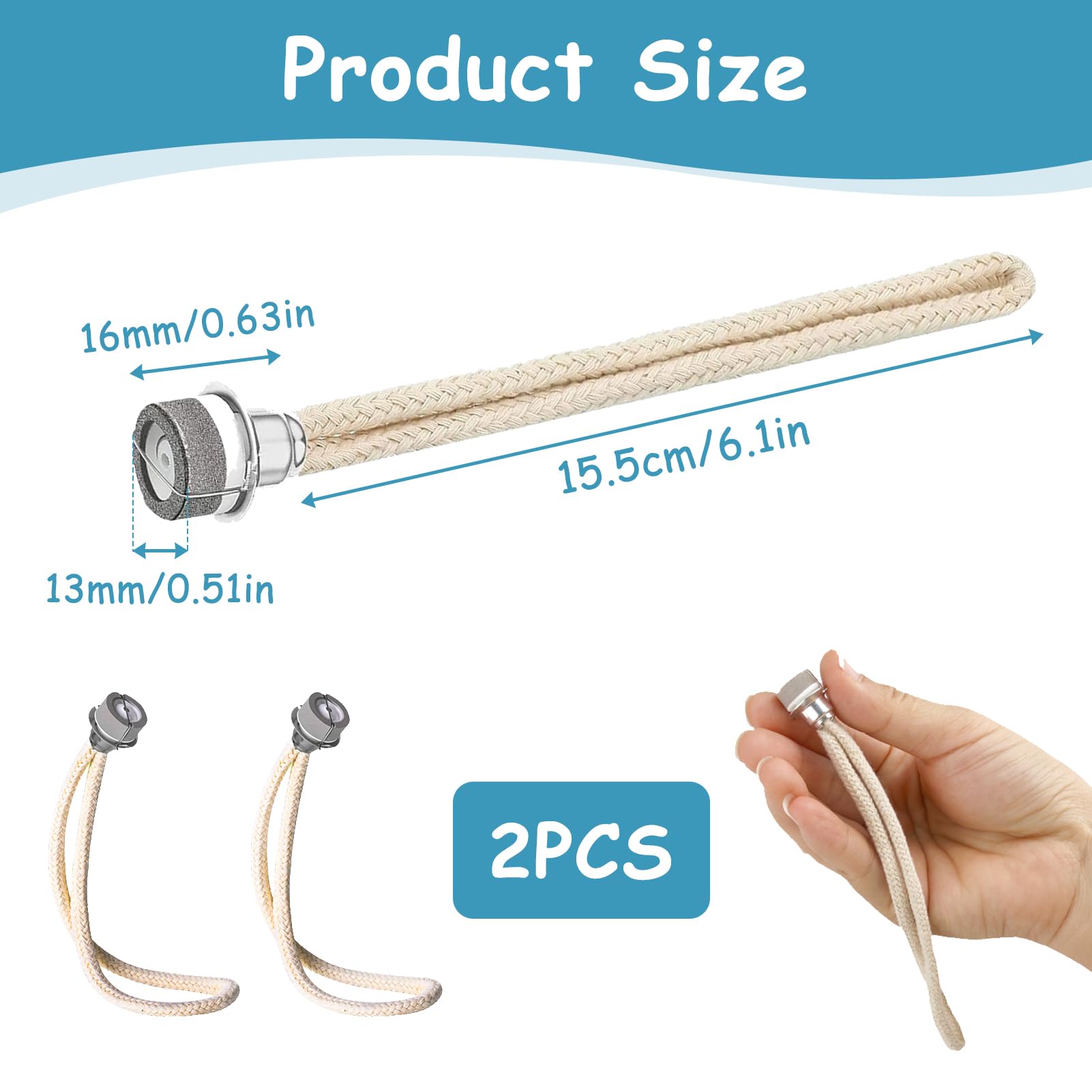 Lot De 5 Mèches Lampe à Huile Catalytique - Brûleur Aromathérapie 1,8 Cm - Lot Rechange