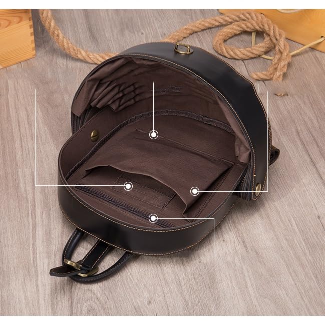 Crazy Horse Leather Backpack Day Pack Travel Bag for(D)2