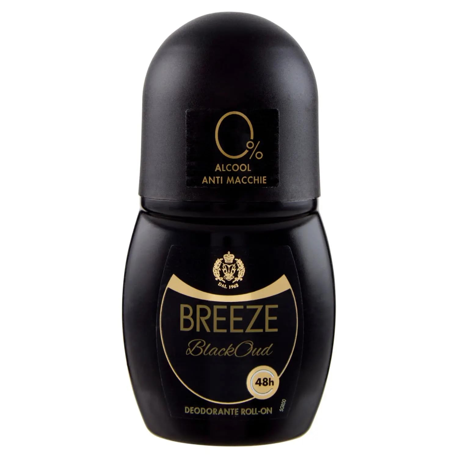 8x Breeze Black Oud Deodorante Roll-On Zedernholz - Frische Haut 48h Deodorant 50ml + Beni Culinari Kostenloser Schlüsselanhänger