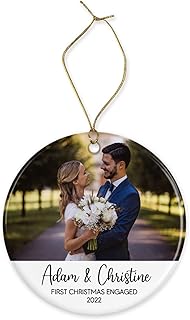 Customised Christmas ornament, Engaged Photo ornament, Customised Christmas ornament, Custom name ornament, Family gift, Gift for men and women, 2022 Christmas ornament, custom (Ceramic)