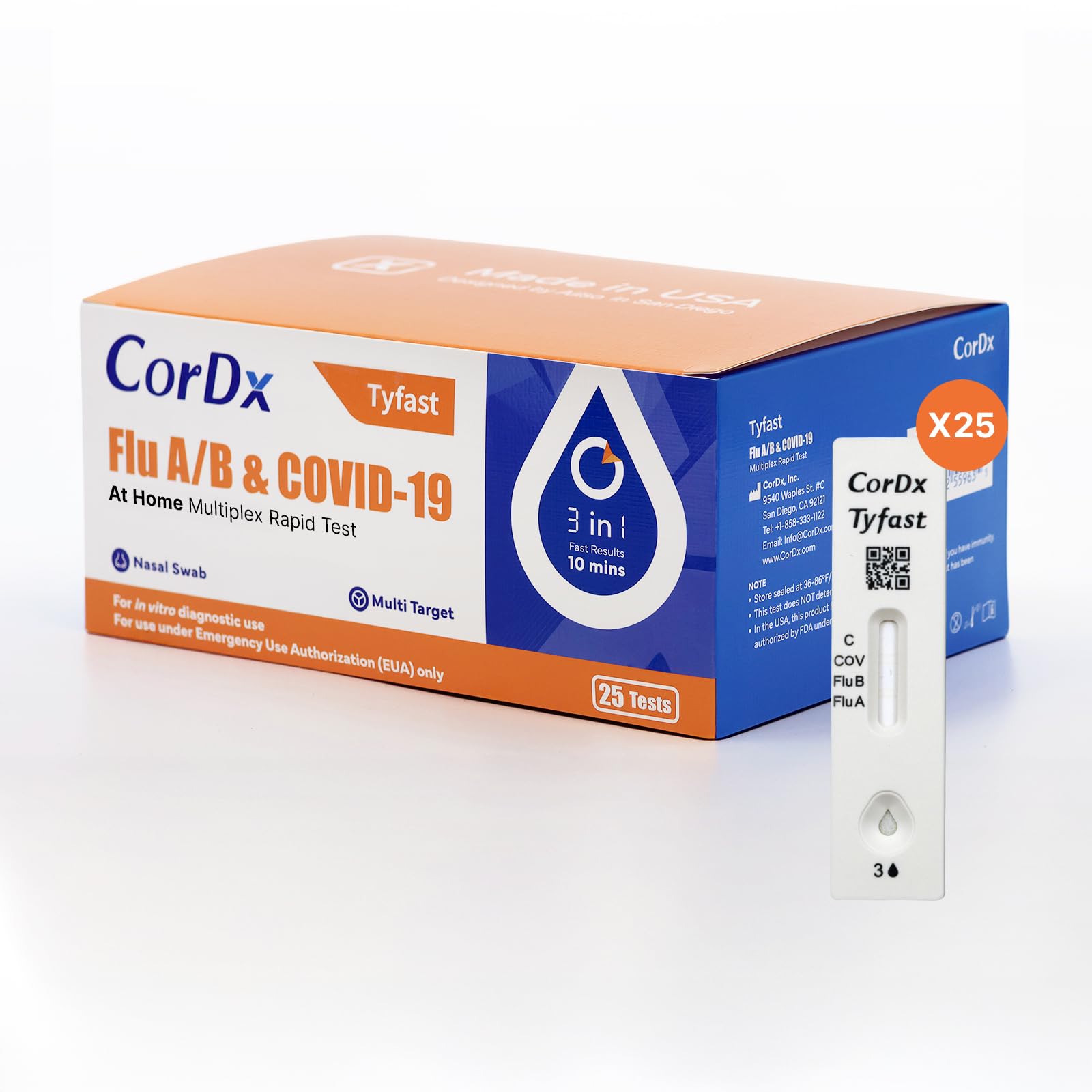 Amazon.com: CorDx TyFast at Home Flu A/B & COVID-19 Multiplex