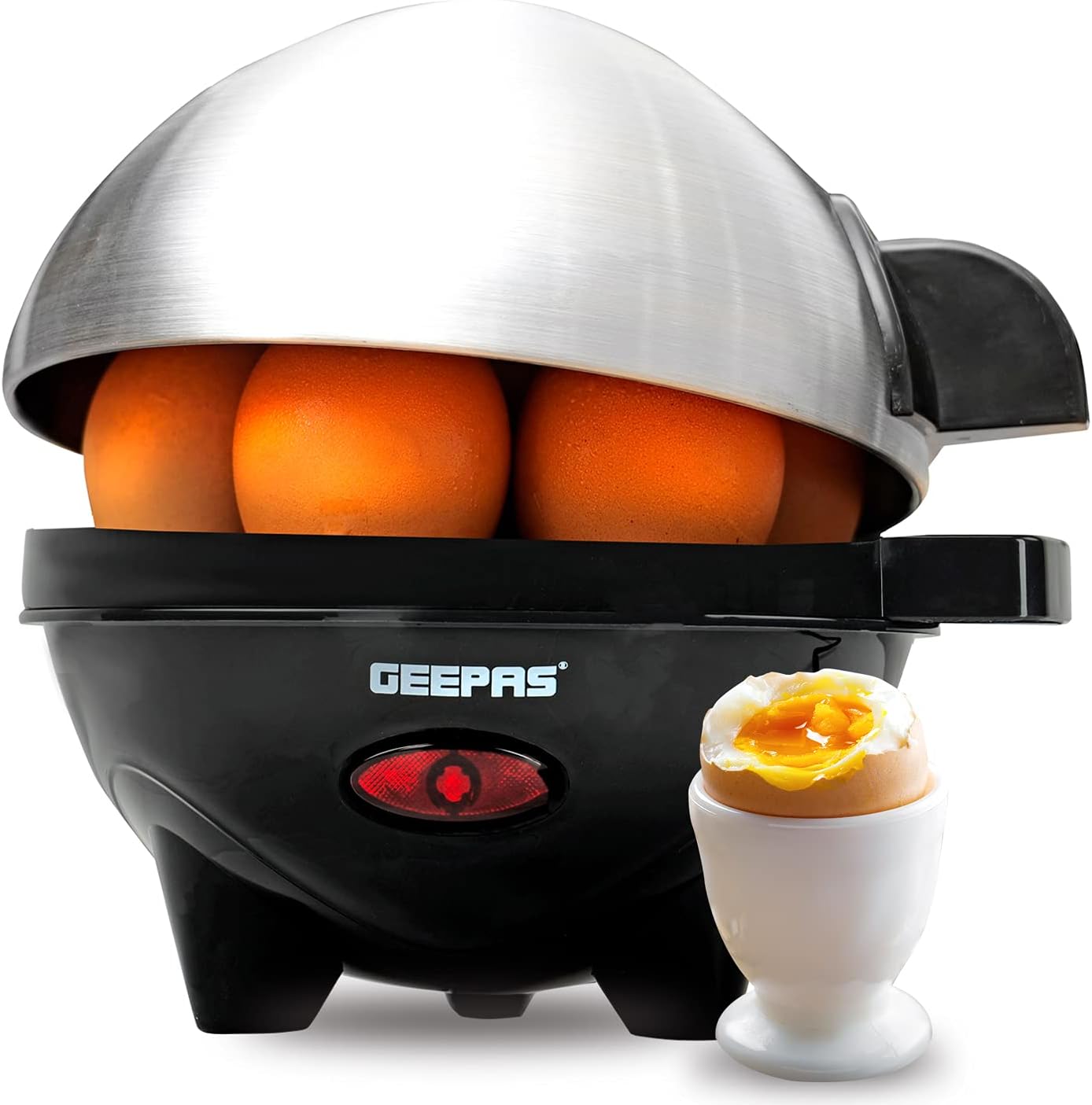 Geepas 3in1 Egg Boiler Poacher, 350W Electric Egg Cooker & Omelette