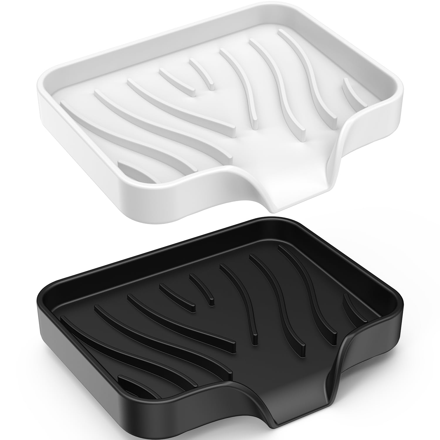 Ahhalife Lot de 2 Porte-Savons Silicone Antidérapant Réutilisable - Drainage Efficace & Sécurité