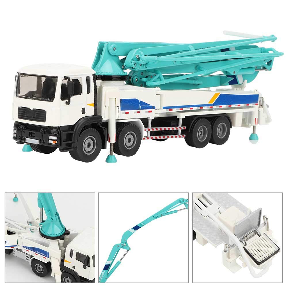 Pompa do betonu, model samochodu, inżynieryjna pompa do betonu ciężarowego, skala 1:55, stop 40 cm, realistyczny wystrój domu, dla chłopców i dzieci, urodzinowy