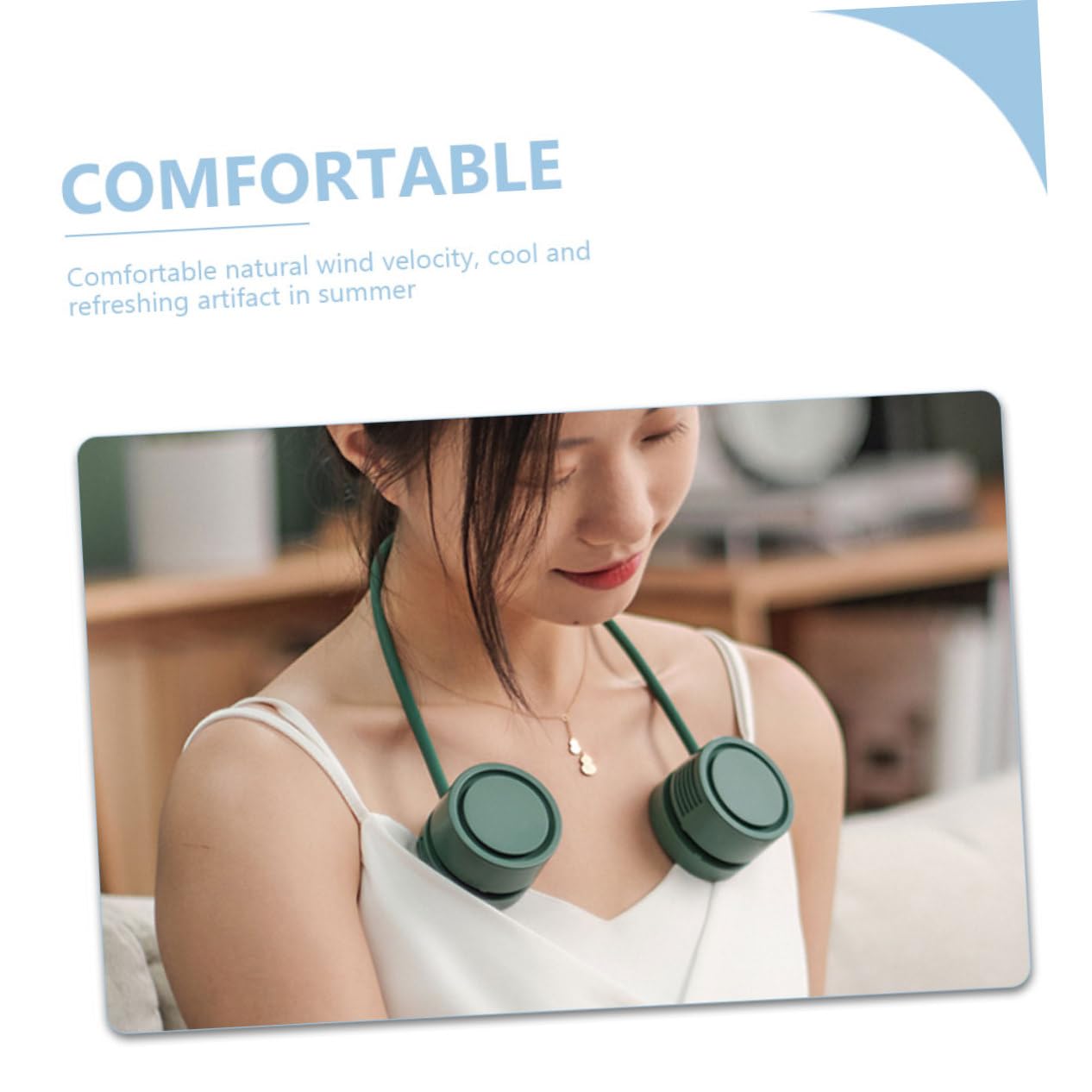 Ventilatore da Collo Portatile USB Ricaricabile Piccolo 1800mah | Verde, Abs e Silicone Lega di Alluminio, Regolabile e Leggero, Vacanze Estive Viaggio Outdoor