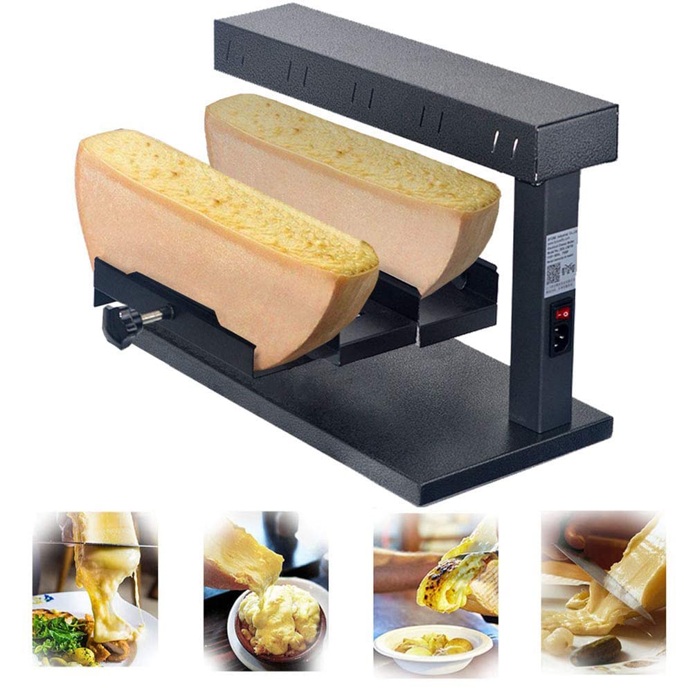Elektryczny topiący grill do sera z podwójną powierzchnią grzewczą - komercyjny topiacz do sera, szybkie podgrzewanie Raclette Grill Machine