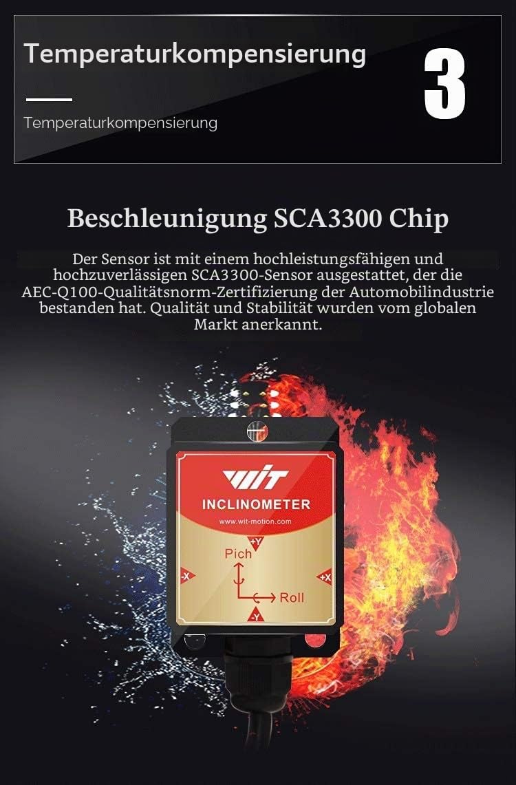 [Beschleunigungsmesser+Neigungsmesser in Militärqualität] HWT905-RS485 MPU9250 9-Achsen-Gyroskop+Winkel+ Digitalkompass mit Kalman-Filterung, Temperatur- und Magnetometerkompensation,IP67 wasserdicht