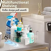 Vista 5 de Attelite Organizador de Cajón Deslizable para Refrigerador y Almacenamiento Diseño Transparente con Divisores, Organizador de Refrigerador sobre