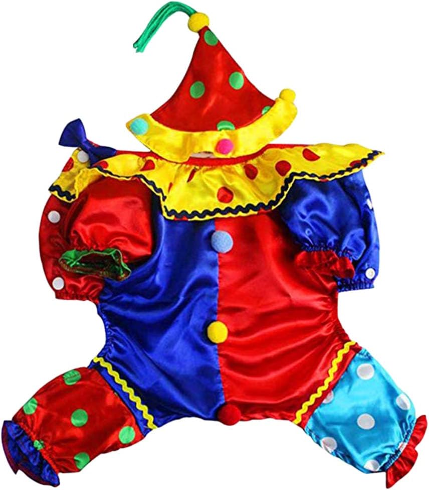 Balacoo Pet Dog Clown Costume with Hat Dog Circus Outfit