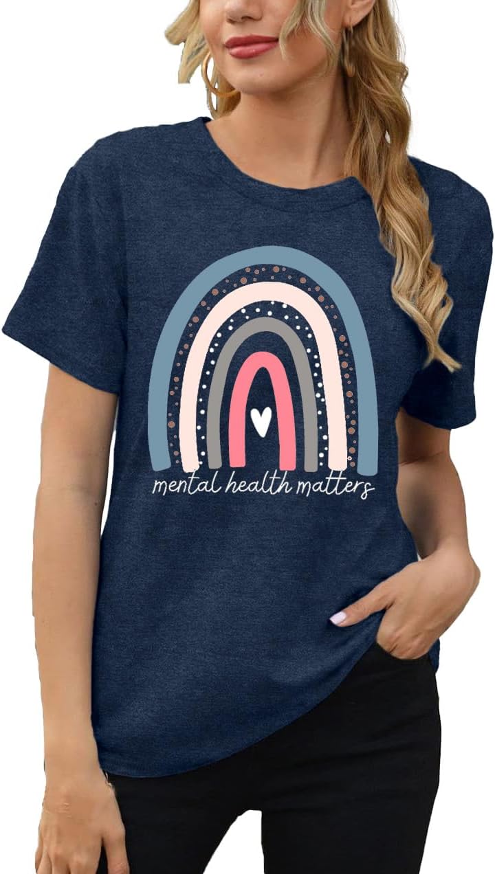 Mental Health Shirts for Women Therapist Psychologist Matters Tshirt Human Brain Illness Tee Tops - Image 5