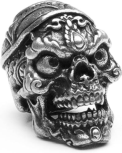 FLAMEDUKE Cuentas de paracaídas con cordón de paracaídas, cuentas de cuchillo y dijes de calavera para cuchillo, cuentas de barba EDC para 550