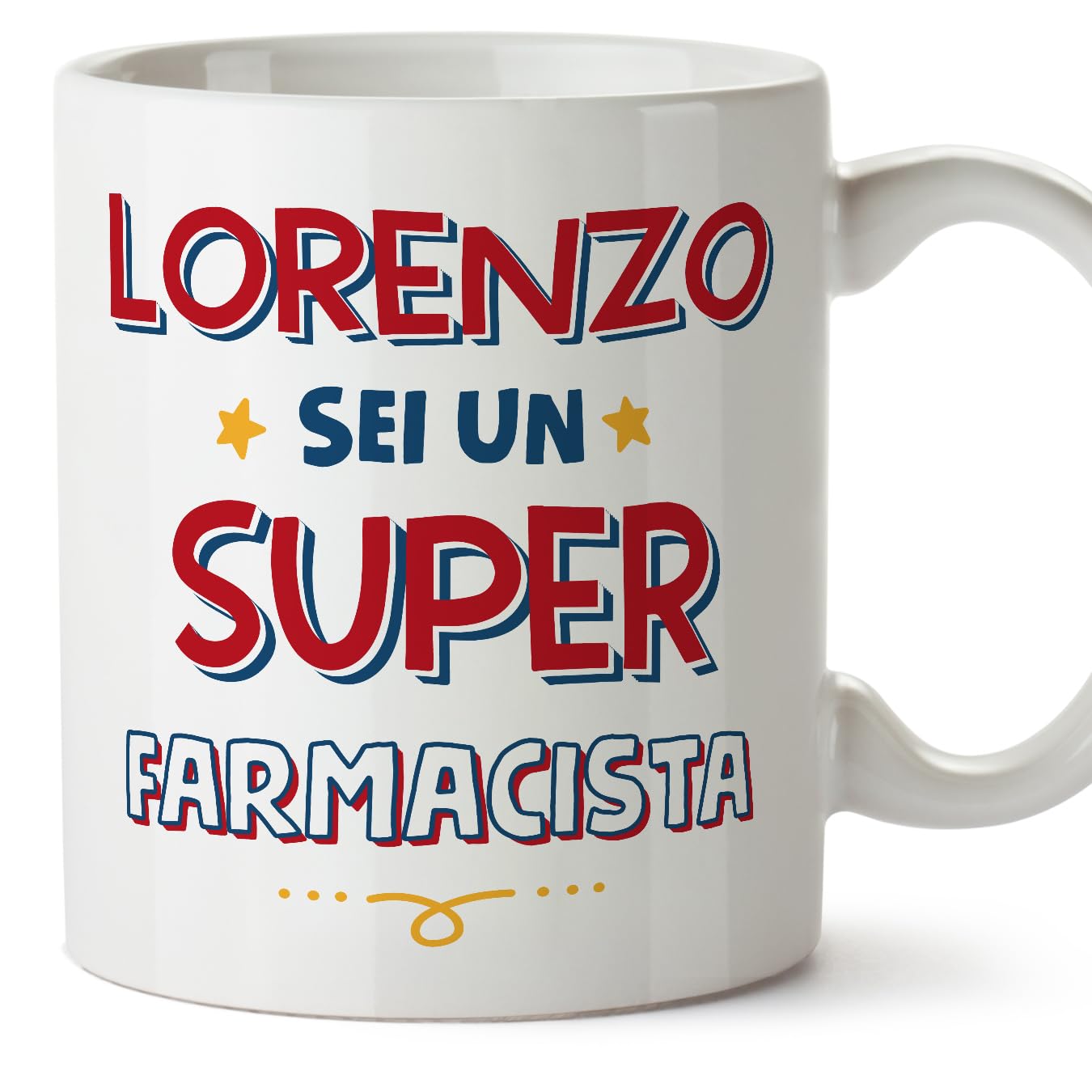 MUGFFINS Personalised Mug for Pharmacist Man - in Italian - Sei Super - Funny Custom Gift for Colleagues - Ceramic 11oz Mug