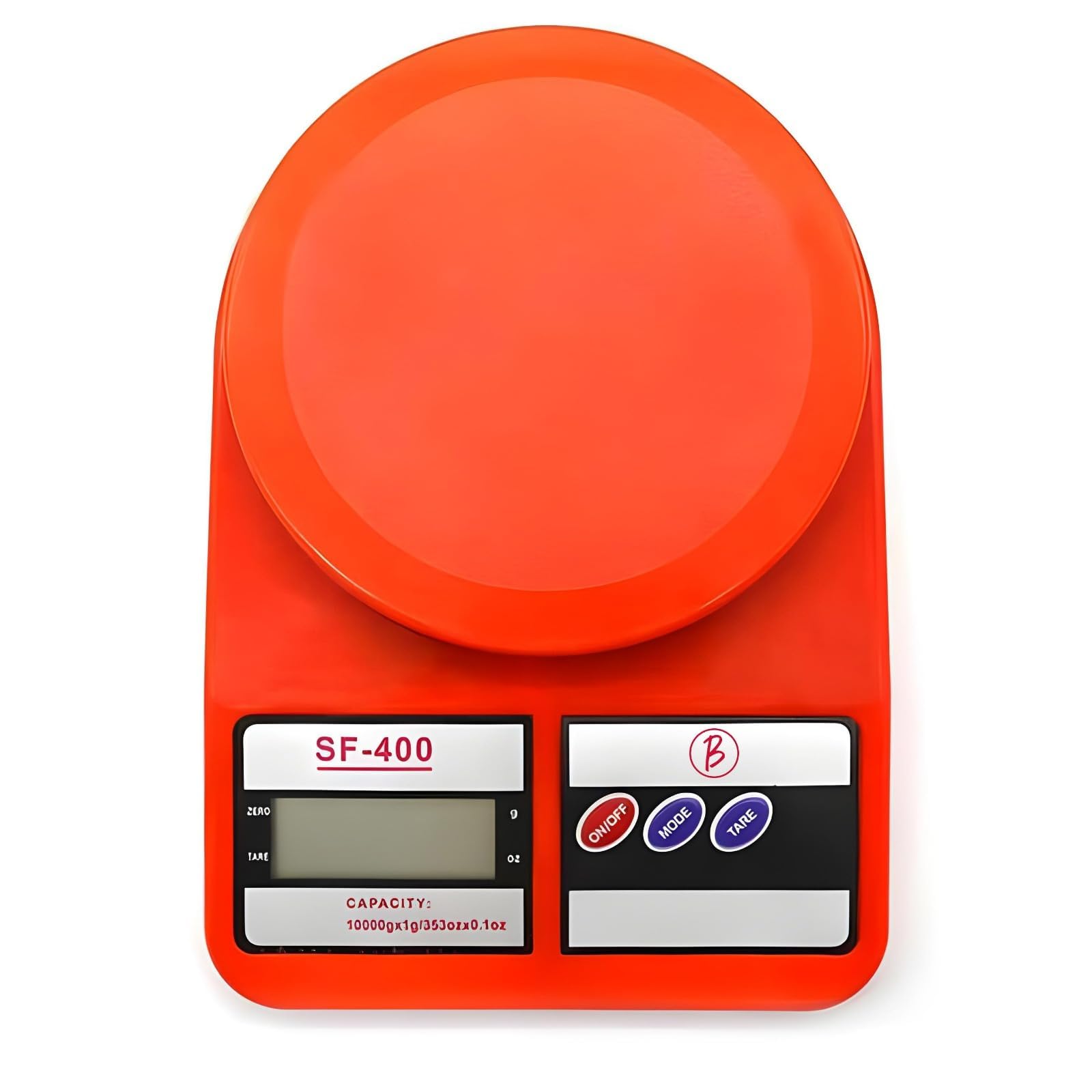 Btag SF-400 Digital Kitchen Weighing Scale | 10Kg x 1g Precision | 1 year (6+6 months) warranty | Food Scale with LCD Display for Cooking, Baking, Meal Prep & Healthy Diet | (Orange)