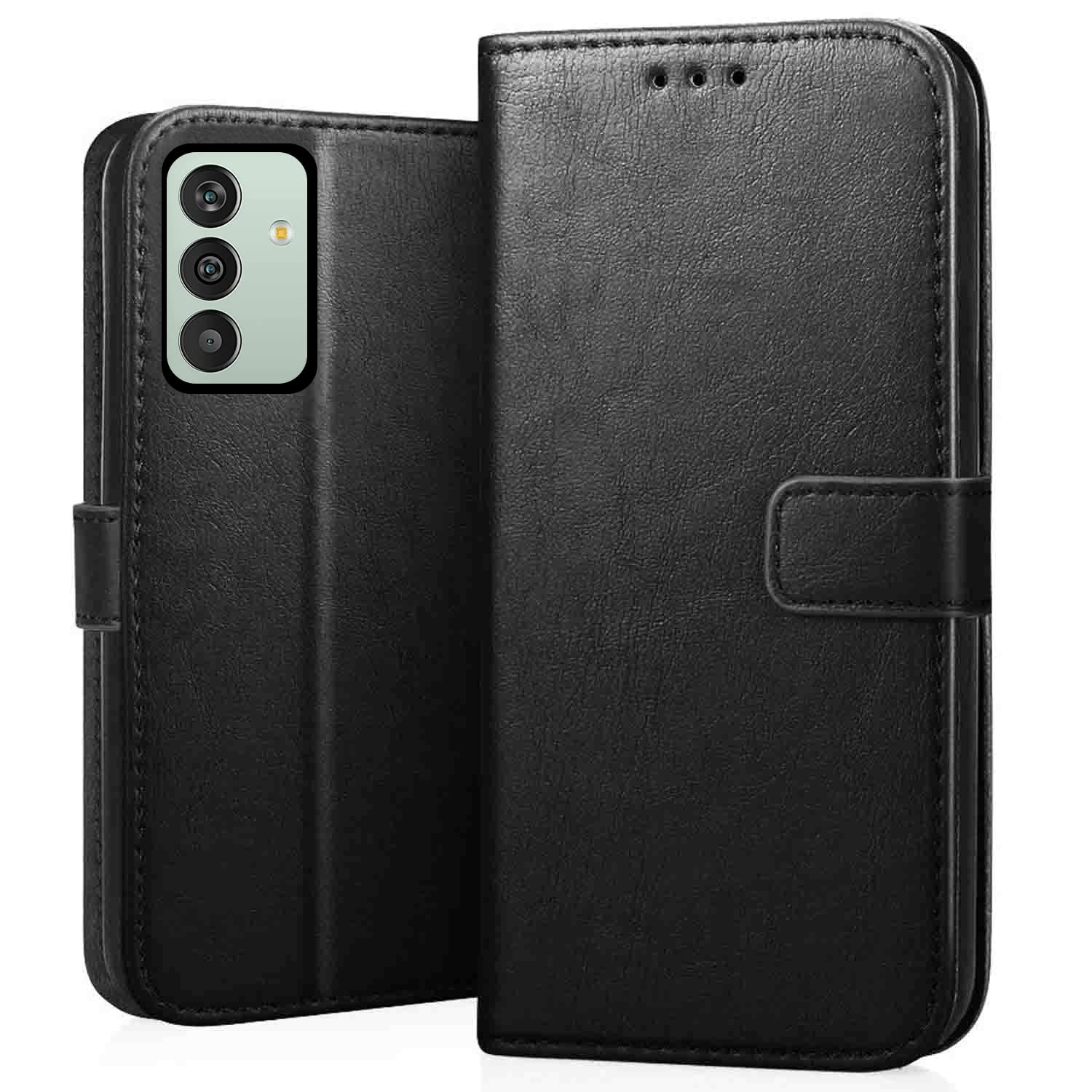 CEDO Samsung Galaxy M13 (4G) Flip Cover | Leather Finish | Inside Pockets & Inbuilt Stand | Shockproof Wallet Style Magnetic Closure Back Case Flipcover (Black) (B0B8T3K97T) Amazon Price History, Amazon Price Tracker
