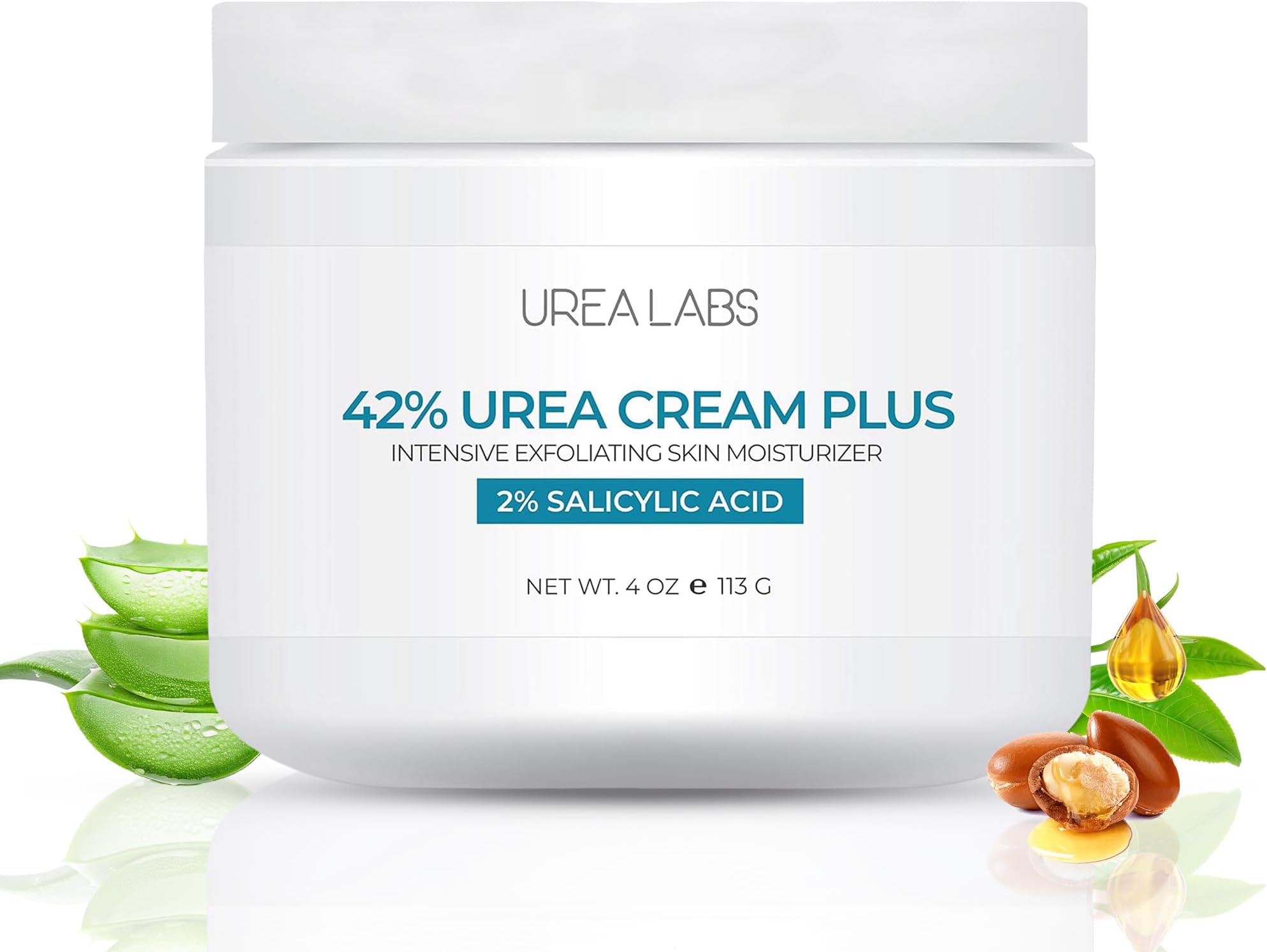 42% Urea Cream Plus w/ 2% Salicylic Acid, 150mL Highest Potency Intensive Exfoliating Foot Cream Corn & Callus Remover Anti-fungal Skin Moisturizer to Soften Calluses, Damaged Skin & Nails