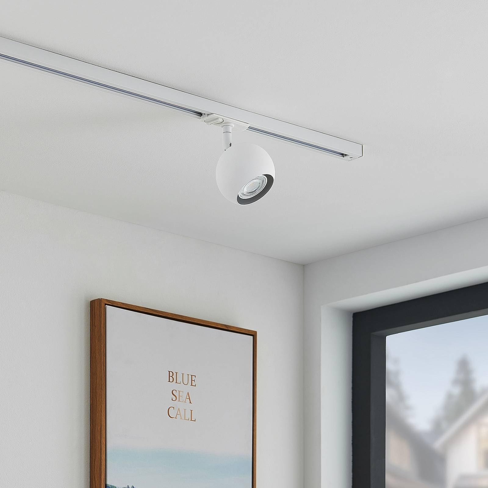 Lindby Luminaire sur rail électrique Linaro à intensité variable (Moderne) en Blanc Métal e. a. pour Couloir (1 lampe,à GU10), Rail 1 phase projecteur