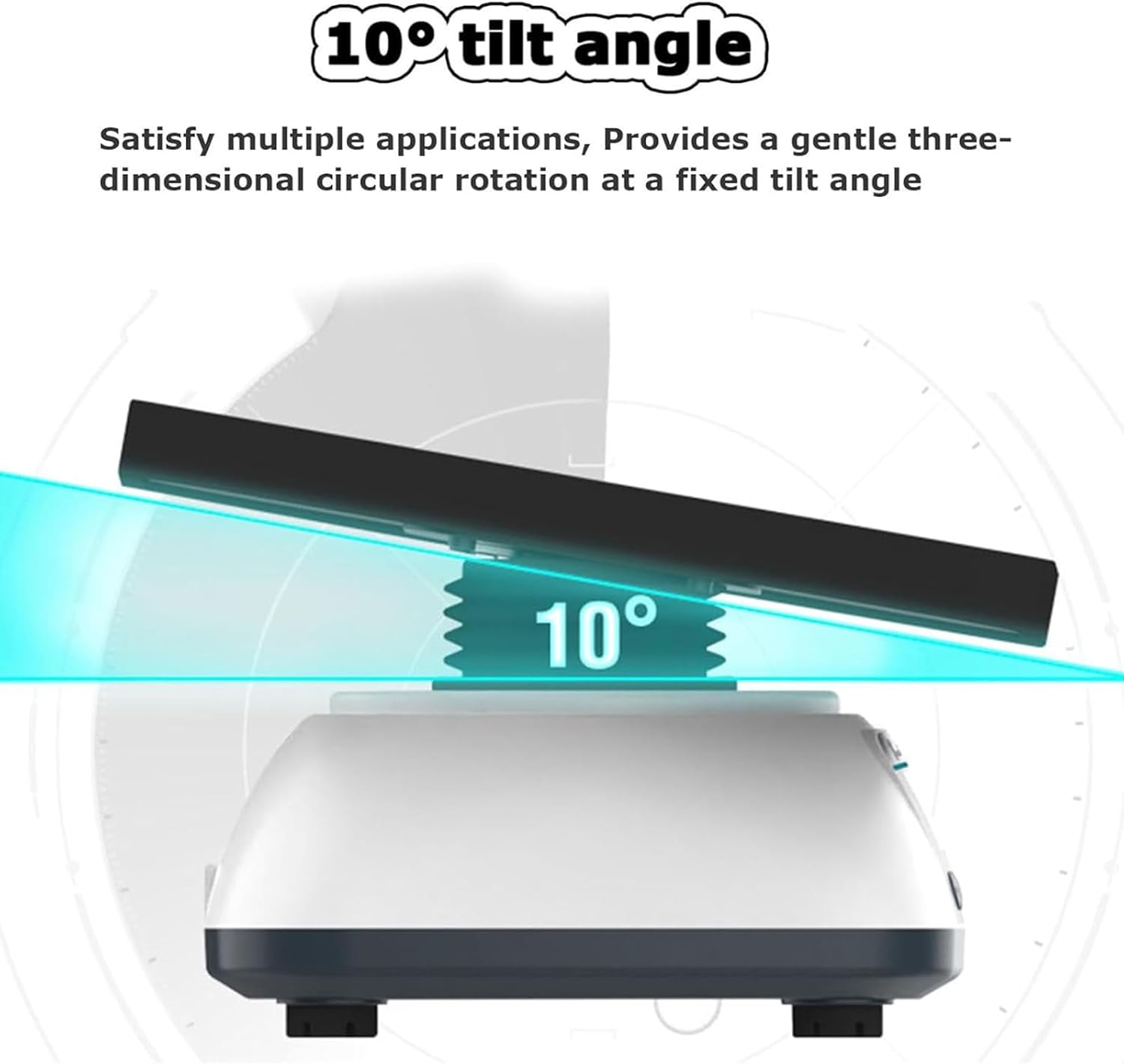 Digital Display Circular Shaker, Orbital Rotator Shaker, 10° Tilt Angle, Speed ​​Range 10-80rpm, Timing Range 1min-8h, with LED LCD Display, for Labs and Classrooms