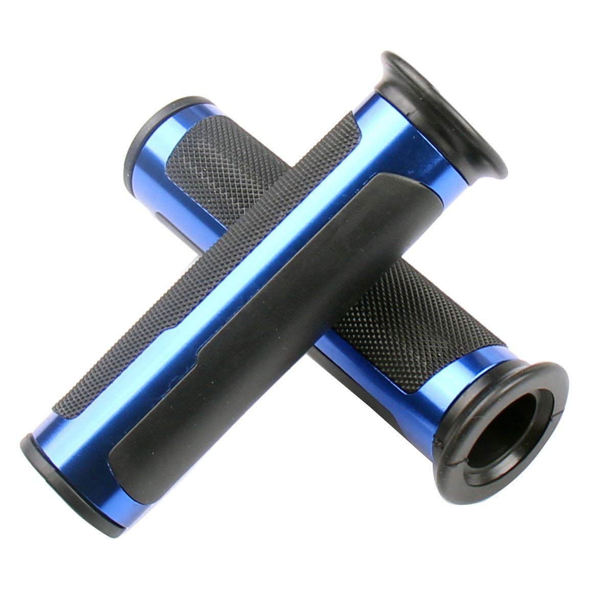 MotorToGo Compatible Blue Motorcycle CNC Aluminum Handlebar Gel Grips for 2004 Suzuki DRZ400