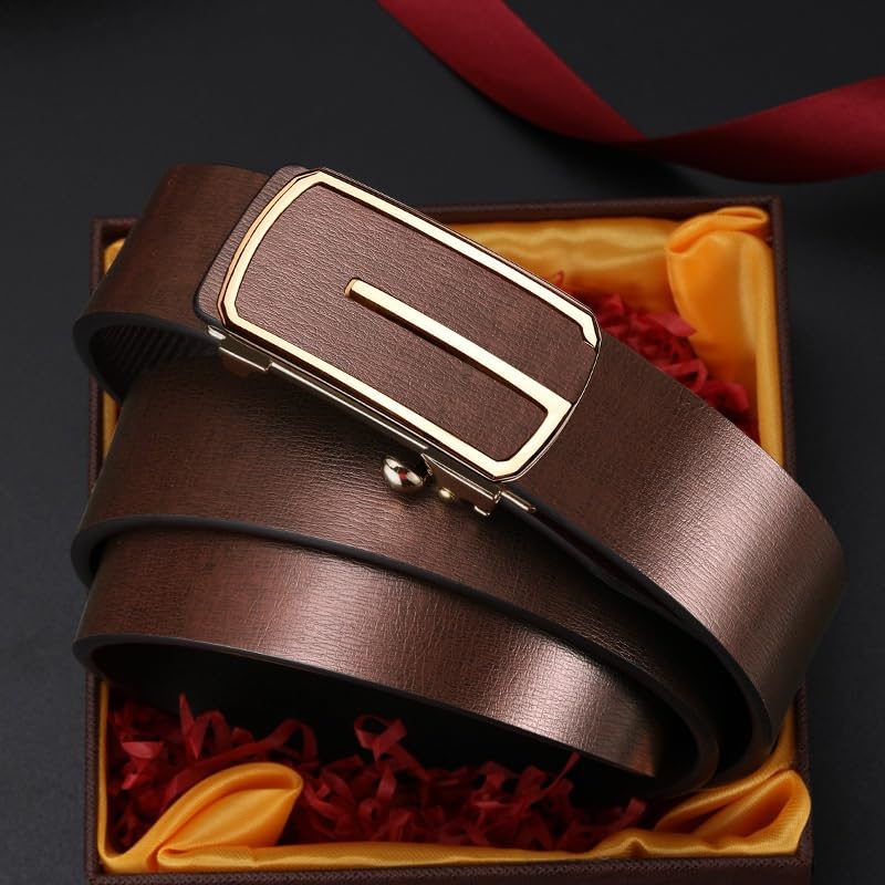 JSEIAJB Men's Belt Automatic Buckle Cowhide Belt Versatile Belt For Men's Pants2