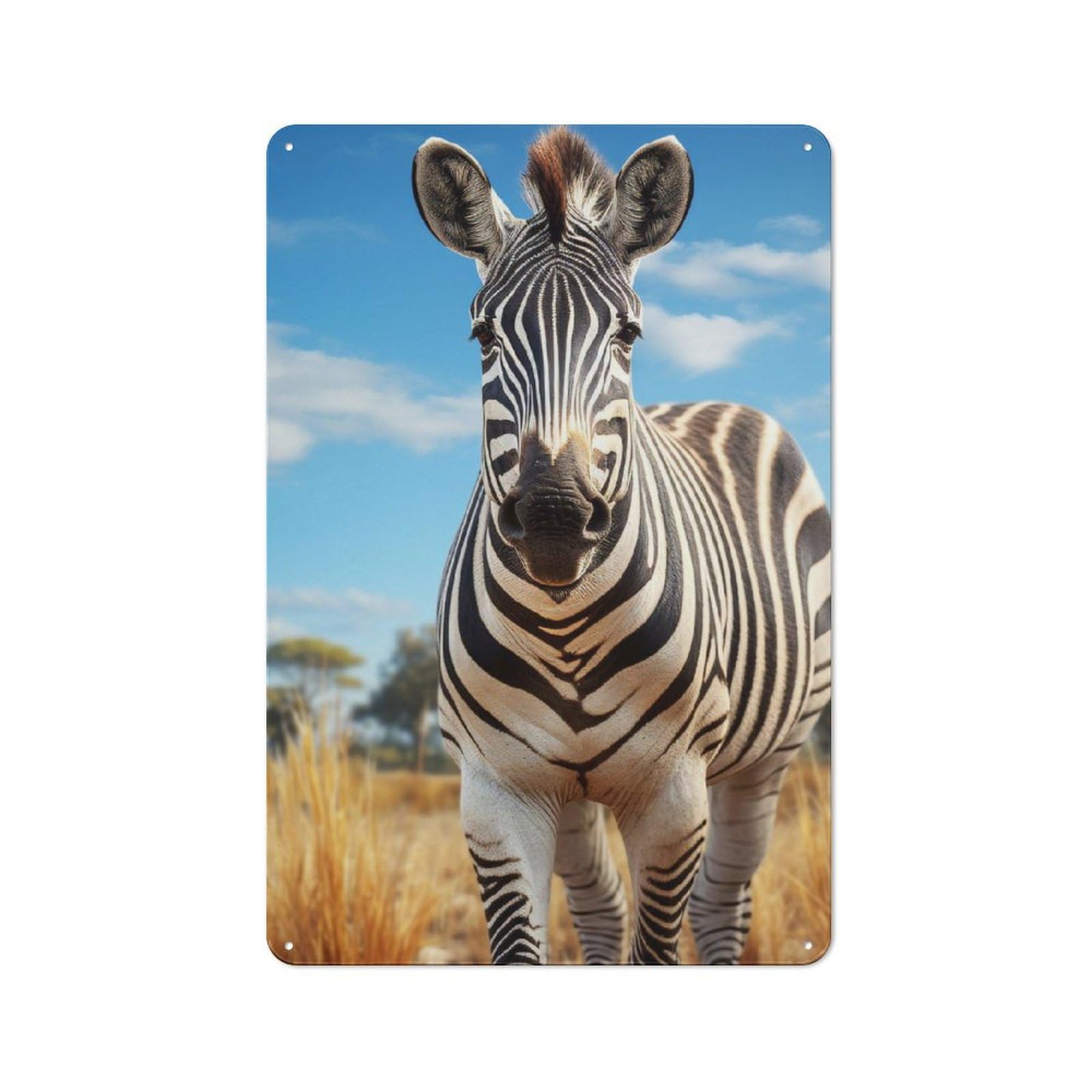 Junmoney Zebra Metal Plaque 30X20cm With For Workshop Wall, Retro Decor, For Garage, Workshop And Man Cave Decoration