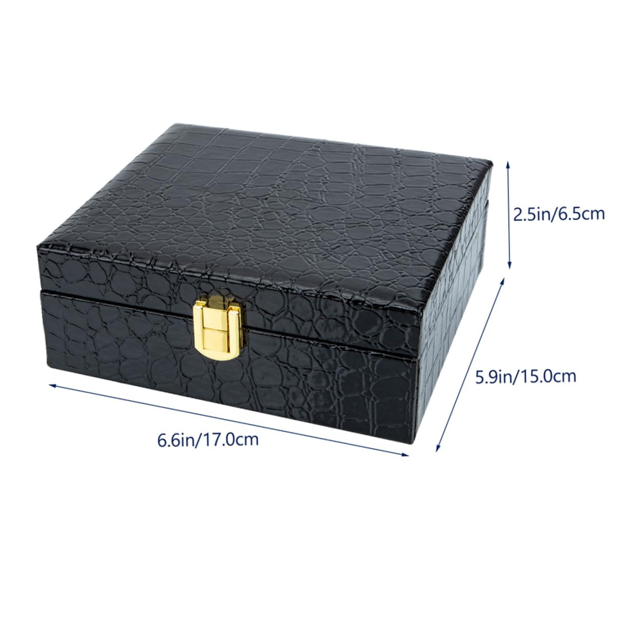 GANAZONO Porta Sigari con Coperchio Flip, Custodia Portatile in Pu Nero con Finitura Elegante e Bordo Liscio, 2pezzi