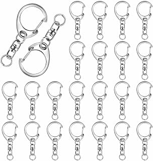 50 Sets Lobster Claw Clasps Keychain with Jump Rings, Key Chain Clasp Swivel Snap Hooks for DIY Keychains Kit Crafts Lanyards Camping Hiking Travelling Silver