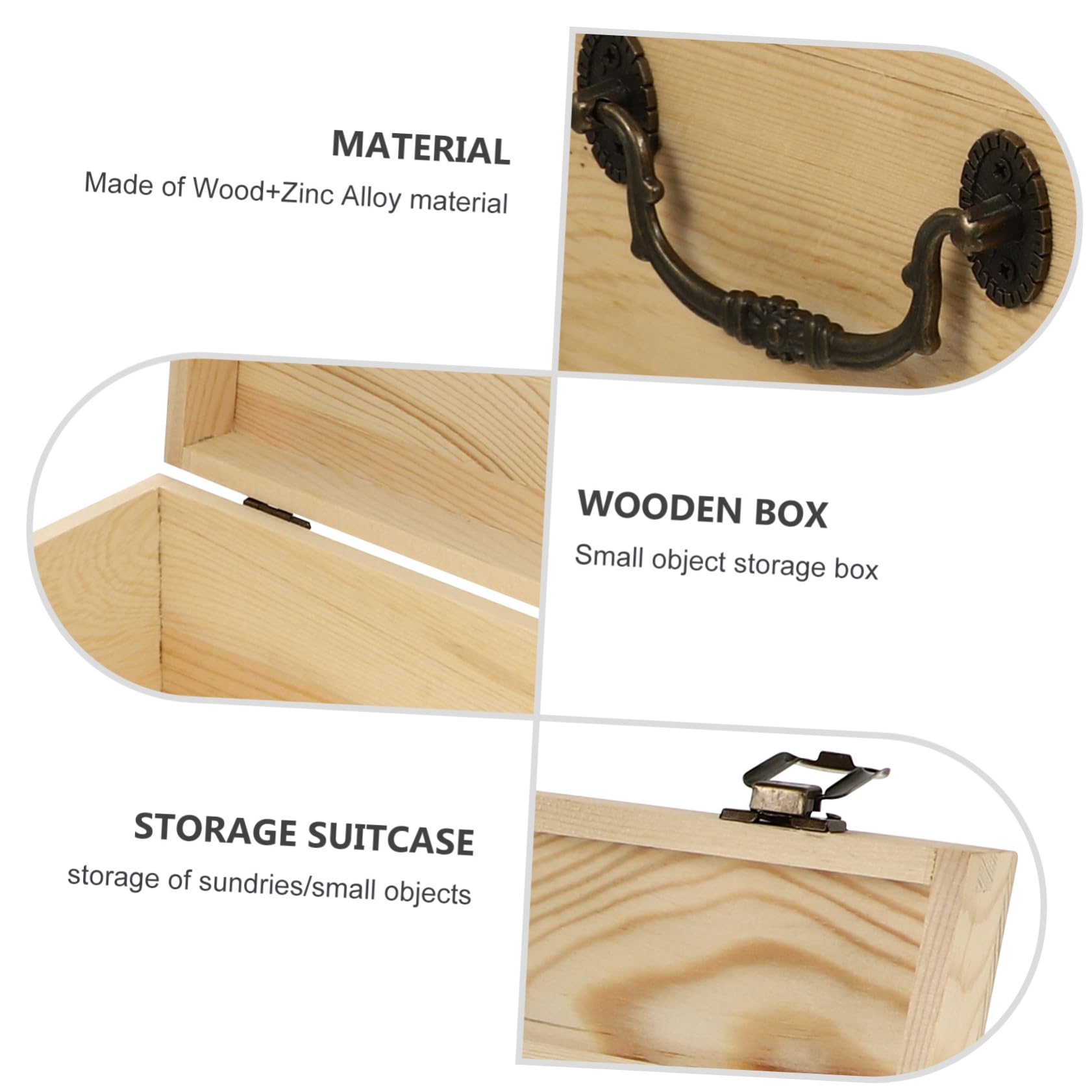 ERINGOGO Holzbox tragbare Aufbewahrungsbox aus Synthetischem Material mit Deckel im Vintage Stil Dekorativer Aufbewahrungskoffer für Haushalt und Geschenkverpackung