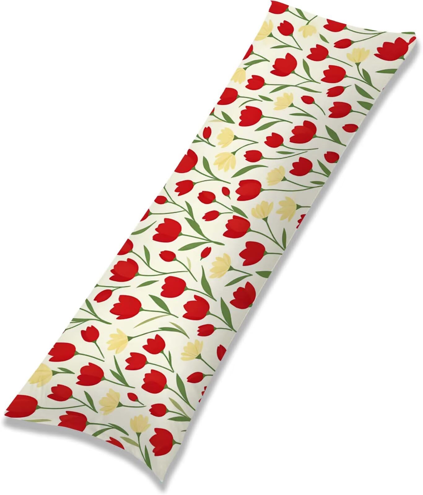Rosso-7 Federe Cuscino Letto 50 x 150 cm, Grande Cuscini per Divano Lino,