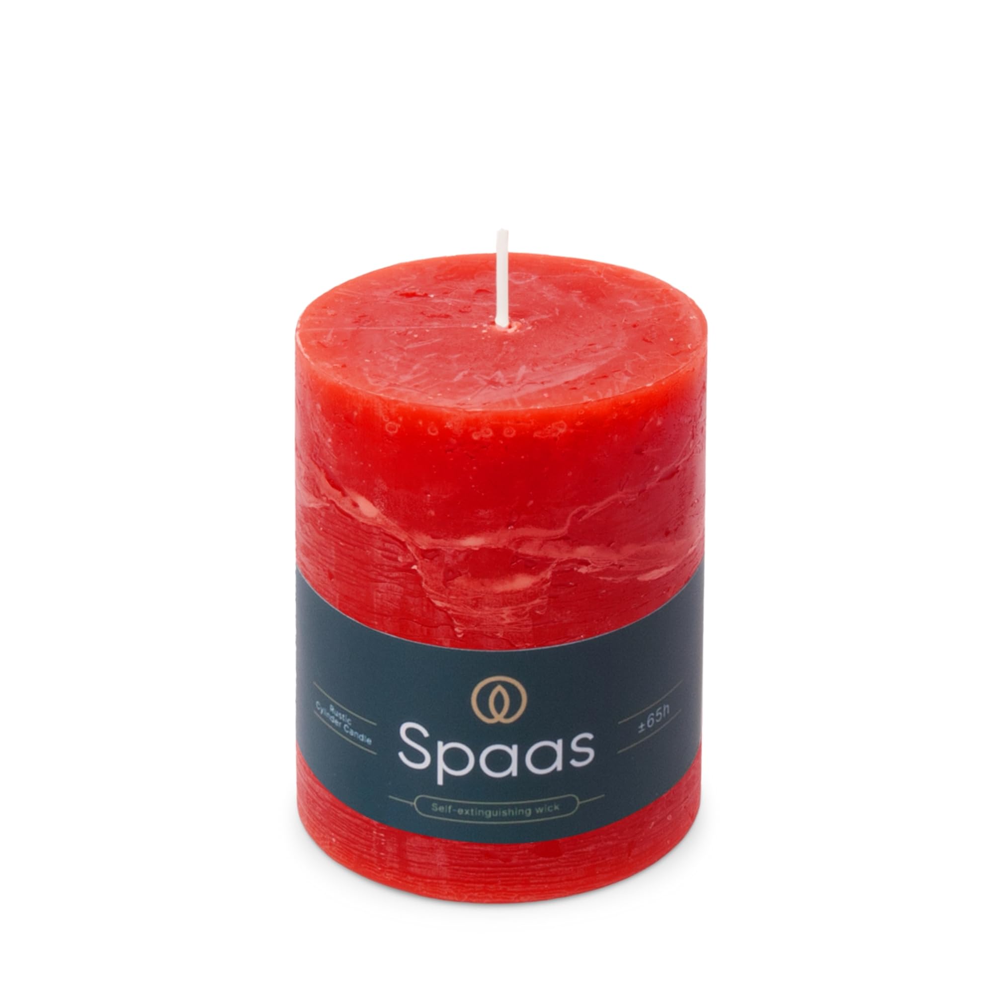 Spaas Rustic Pillar Candle 80/110 mm 65h, red