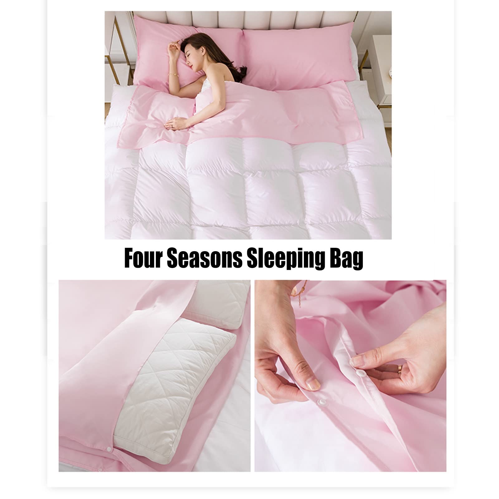 Sacchi a Pelo Sacco A Pelo Ultraleggero in Tencel, Sacco A Pelo Portatile per Adulti, Fodera per Sacco A Pelo Singola Doppia Pulita, per Biancheria da Letto in Hotel da Campeggio All'aperto (Color :