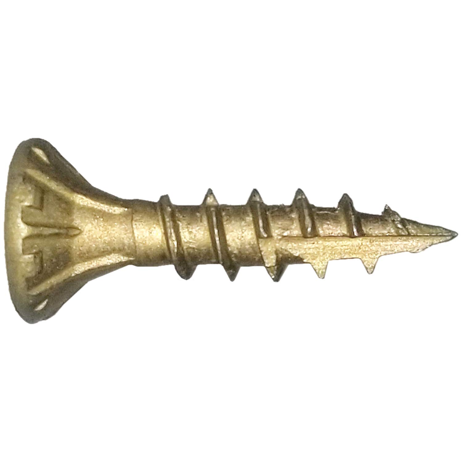 Jake Sales Tornillo de madera con revestimiento exterior de estrella de bronce #8 x 3/4 pulgadas, cabeza de accionamiento Torx/Star Drive – Tornillos de madera multiusos con revestimiento exterior