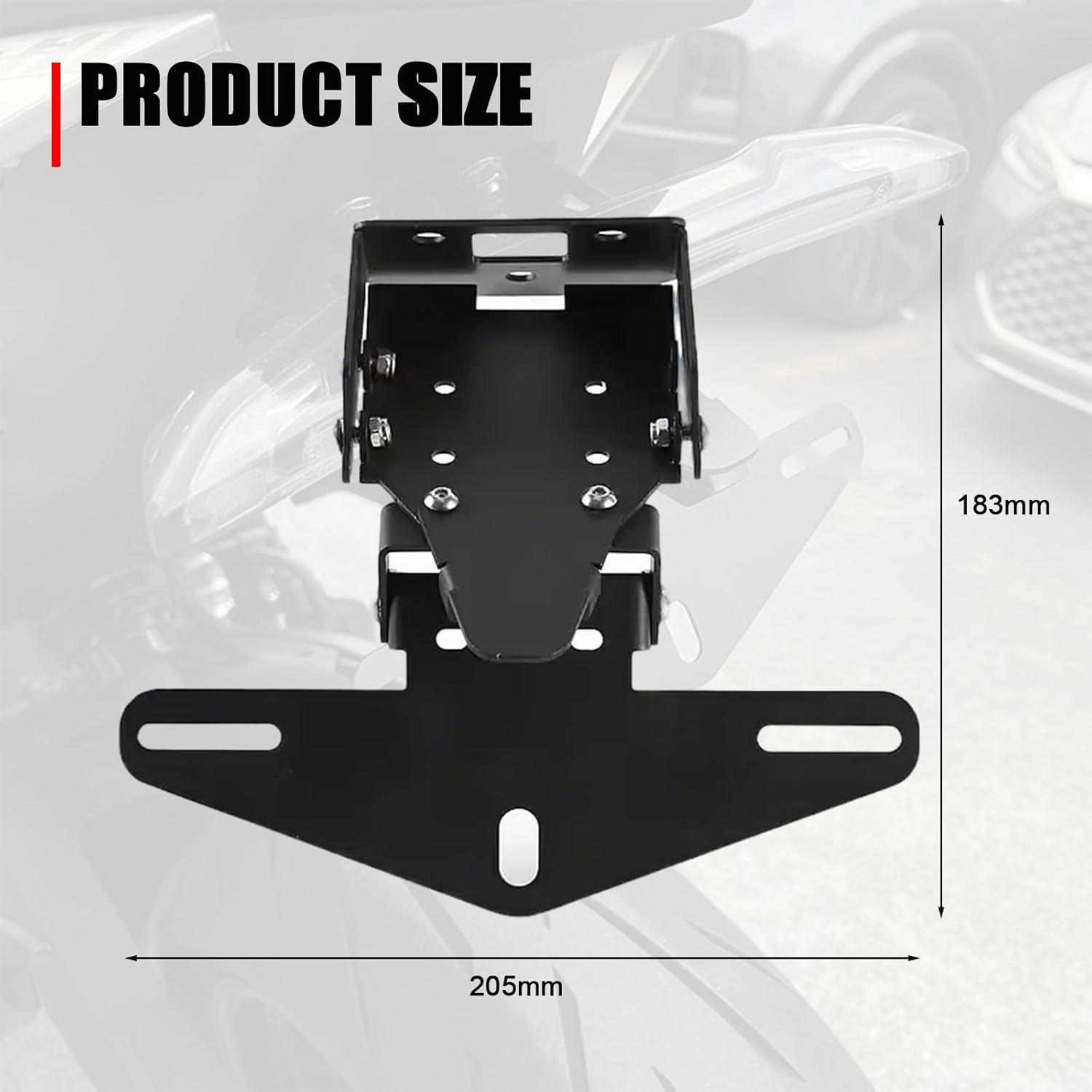 Adjustable Fender Eliminator Tidy Tail License Plate Frame Holder Compatible with CFMOTO 675SS/675NK 2025,Aluminum Alloy,Laser Cutting,Powder Coating,CFMOTO 675SS Accessories
