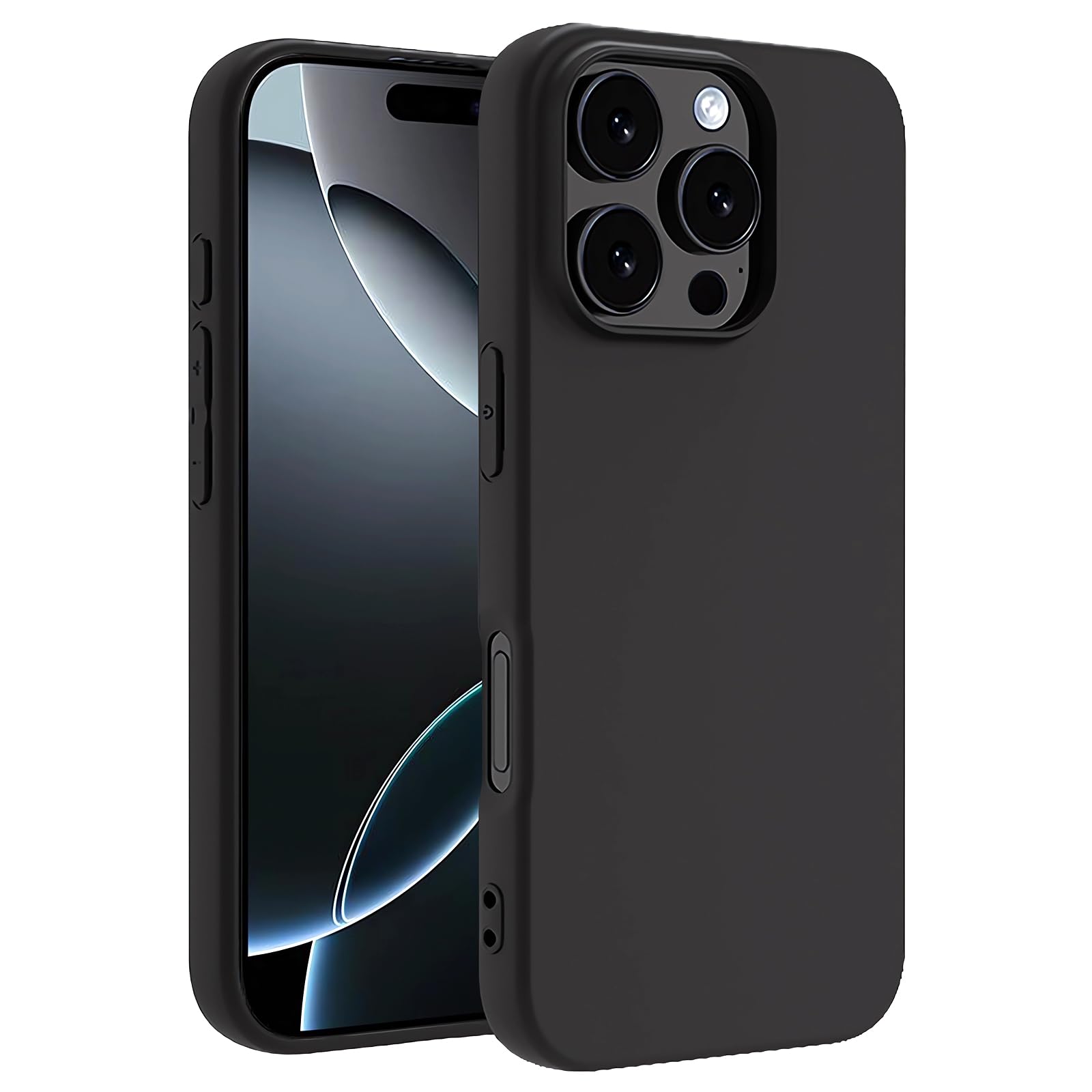 Photo 1 of TENOC Phone Case Compatible with iPhone 16 Pro Max, Black Case Anti-Fingerprint Protective Bumper Matte Cover for 6.9 Inch